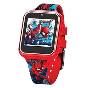 Accutime Kids Marvel Spider-Man Red Educational Touchscreen Smart Watch Toy for Boys, Girls, Toddlers – Selfie Cam…