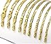 Mens 14kt Yellow Gold Plated Width 5 6 8 10mm Italian Figaro Link Chain Necklace (12mm 24")