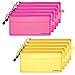 BCP 10pcs Random Color Plastic Double Layer Invoice Bill Bag, Pencil Pouch Pen Bag, 9 x 4-1/2inches