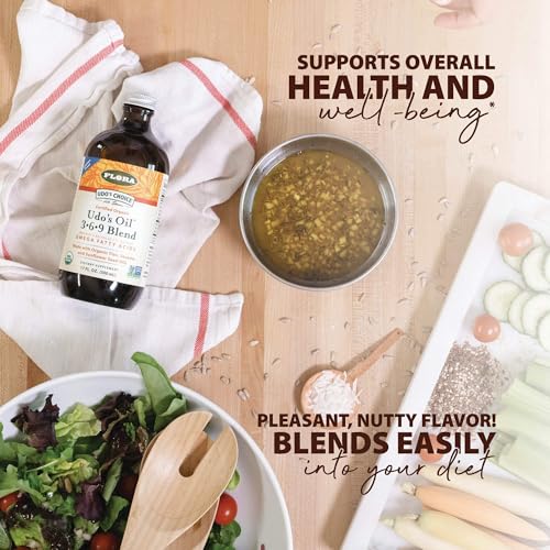 Flora Udo's Oil 3-6-9 Blend - Vegan Omega-3 & Omega-6 Oil - Contains Organic Coconut Oil, Flax Seed Oil & More - Keep Chilled - 17 fl. oz.