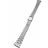 NewLife 12-16mm Metal Stainless Steel Watchband | Women's Silver Tone Bracelet Replacement Watchstrap with Clasp