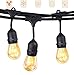 LED Outdoor String Lights, AKAPH Heavy Duty Commercial Weatherproof Globe Strands, 48 Feet Long with 15 Hanging Dropped Sockets, 18 LED Bulbs