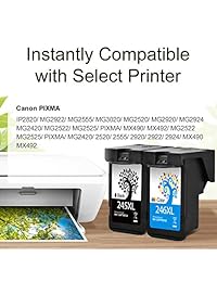 H & Bo Remanufactured PG-245 X L CL-246 X L Cartucho de tinta High Yield 1 Negro, 1 Tri-color uso de tinta para Pixma IP 2820 PIXMA MG 2420 (2 paquetes)