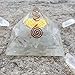 ORGONE Pyramid Selenite,ORGONITE Energy Generator with Flower of Life Symbol,Crystal Quartz Point,Exquisite Gemstones & Reiki Energy