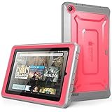 Fire 7 Case, SUPCASE [Heavy Duty] Case for 2015 Release Amazon Fire 7 Tablet [Unicorn Beetle PRO Series] Rugged Hybrid Protective Cover w Builtin Screen Protector Bumper (Pink/Gray)