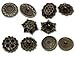 Rockin Beads Brand, Mixed Antique Brass Fillagree Sewing Metal Buttons 1 to 1-1/4 Inch 23-28mm, Sold Per Pack of 50