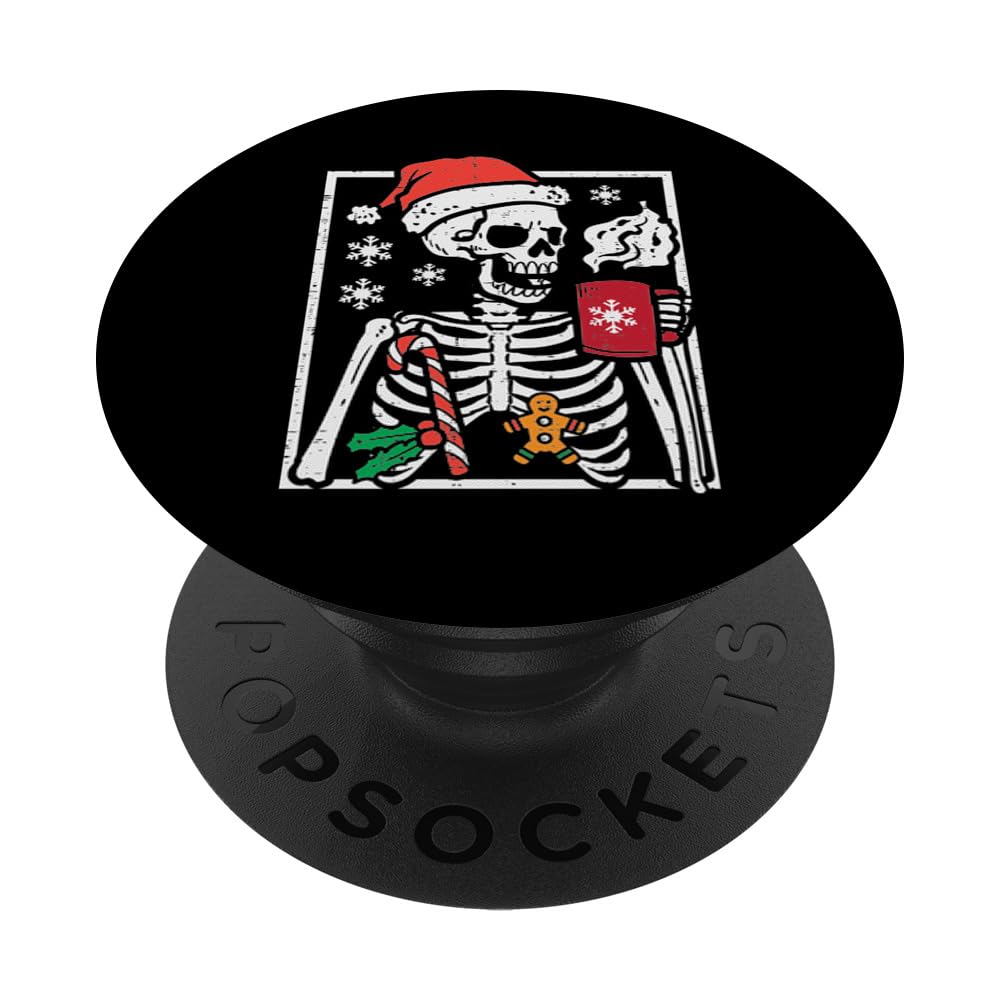 Christmas Skeleton Hot Chocolate Xmas Men Women Kids Youth PopSockets Swappable PopGrip
