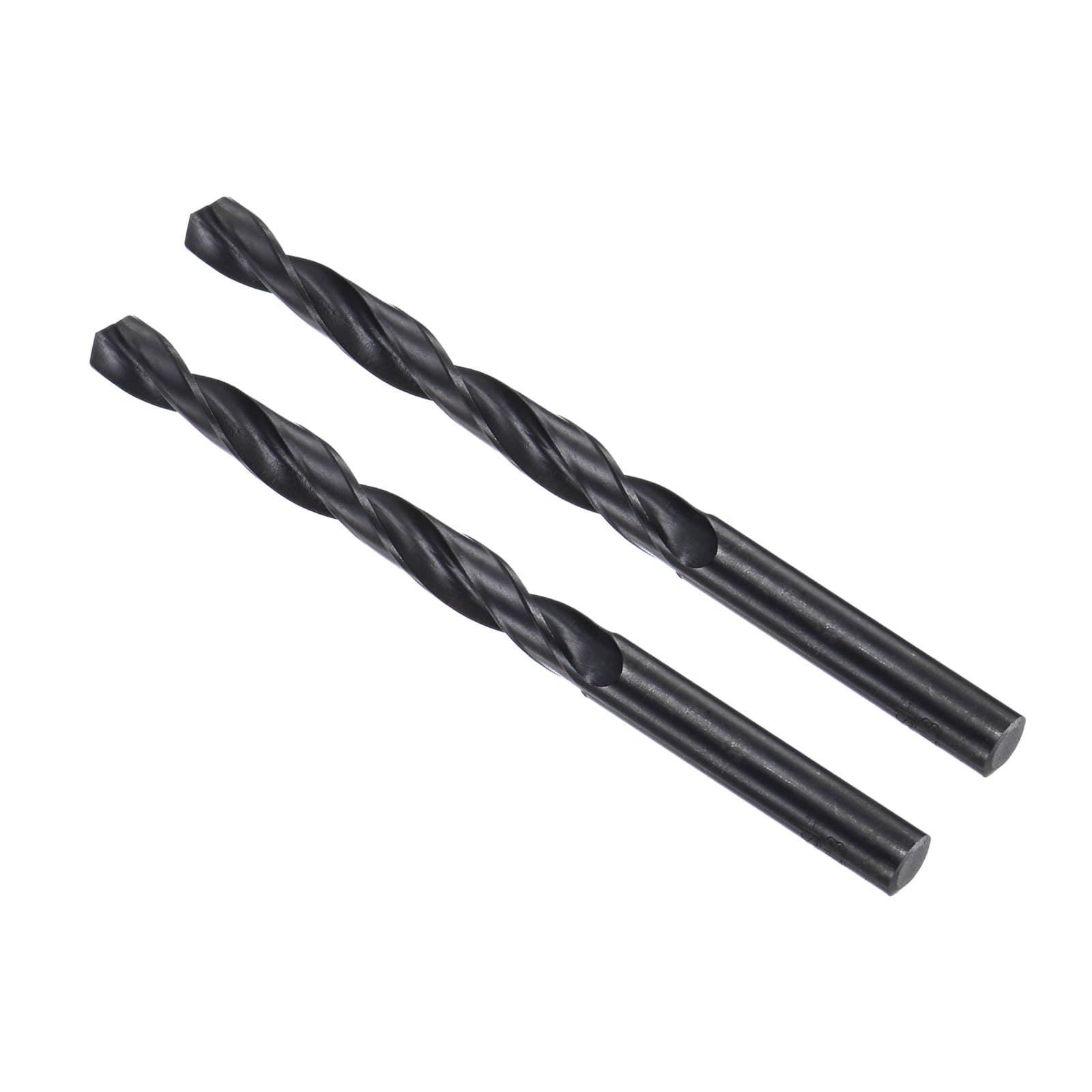 CoCud 6542 High Speed Steel Twist Drill Bits, 8.7mm Diameter 125mm Length, Black Oxide Straight Twist Jobber Drill Bit - (Applications: for Metal Woodwork Plastic Aluminum), 2-Pieces