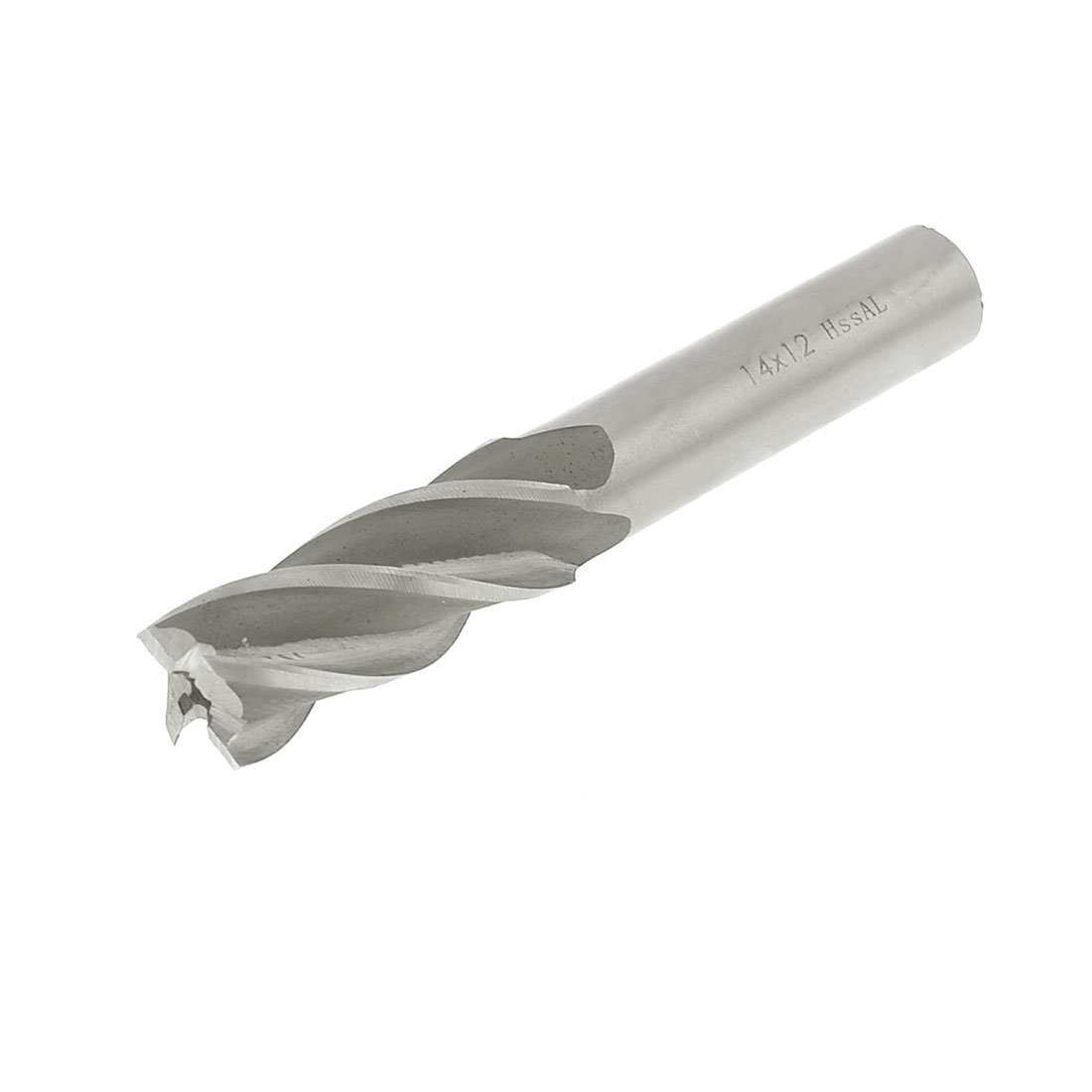 sourcingmap Silver Tone Helical Groove 4 Flute 14mmx26mmx83mm End Mill