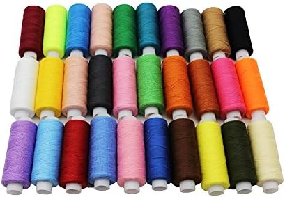 RenBa Polyester Sewing Threads Spool 30 Assorted Colors, 250 Yards