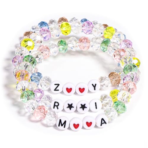 AICase for Kpop Merch Inspired Bracelets 3 Pcs Stackable Stretch Friendship Beaded Bracelets for k pop Unique Merchandise Jewelry Gifts for Fans Women Men Stocking Stuffers_Crystal