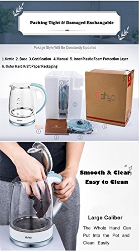image for Gohyo Glass Electric Kettle 1.8 Liter BPA Free Fast Boiling Kettle 150