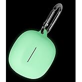 Geiomoo Silicone Case for Skullcandy Rail, Skullcandy Rail ANC, Protective Cover with Carabiner (Luminous Green)