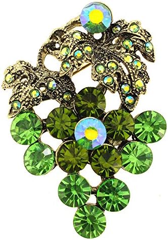 Erinite Green Grape Crystal Pin Brooch