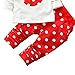 Cute Toddler Baby Girls Clothes Set Long Sleeve T-Shirt and Pants Kids 2pcs Outfits(White+Red,4T)