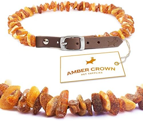 Baltic Amber Collar with Adjustable Leather Strap for Dogs and Cats / Natural Pet Protection / Gift-Ready Packaging – Perfect Present for Every Pet Lover / 100 Days 100% Satisfaction Guarantee!