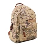 Copi Women's Map Print Pattern Collection Fashion Backpack One Size Beige