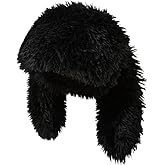 Y2k Plush Bunny Ears Hat Winter Fluffy Cute Furry Beanie Fuzzy Warm Hat Slouchy Beanies Bucket Hats for Women