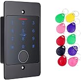 Work with Tuya App WiFi Embedded Metal Stand-Alone Door Keypad,RFID Access Control System,13.56Mhz MF Card Reader IP68 Waterproof,with 10pcs ID Key,Support PIN Code Fingerprint Proximity Card Unlock