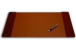 Dacasso Pad with Side Rails Luxury Leather Blotter for Writing-Executive Desk Surface Protector, 25.5" x 17.25", Mocha