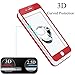 AMOVO iPhone 7 Plus Screen Protector, iPhone 7 Plus Tempered Glass Screen Protector 3D Curved Carbon Fiber Screen Protector for iPhone 7 Plus (red)