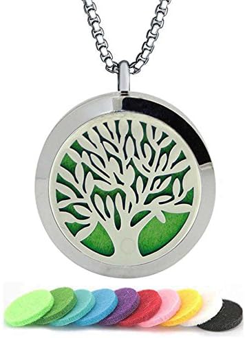 Aromatherapy Essential Oil Diffuser Necklace Pendant (Tree of Life 2)