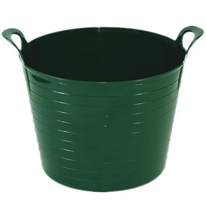 Green 42 Litre Large Flexi Tub Garden Home Flexible Colour Rubber Storage Container Bucket Polyethylene Flex Tub Made In Uk