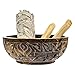 Soapstone Smudge Bowl Kit with 1 California White Sage Smudge Stick and 2 Palo Santo (Standard)