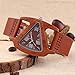 ECVILLA Mens Sandalwood Wooden Watches Genuine Leather Strap Watch Japanese Quartz Movement Gift