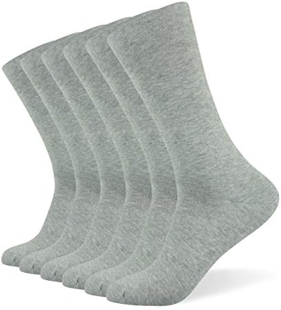 Well Knitting Men’s 6 Pack Combed Cotton Dress Crew Socks