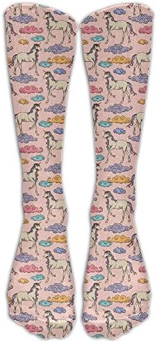 Crew Unicorns With Colored Clouds Unisex Tube Socks Knee High Sports Crew Fashion Novelty Crew Fashion Novelty Socks Underwear Tube Socks Knee High Sports