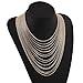 Yozone Tassel Necklace Fashion Jewelry Multilevel Gold Silver Black Color Chain Necklace Shorts Women