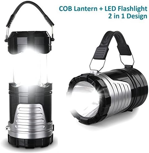IRuiYinGo LED Camping Light, Camp Lantern Handheld Flashlight Portable Collapsible COB Lights Bulb Lamp Compact Gifts for Emergency, Survival, Hurricane, Power Outage (Battery Not Included)
