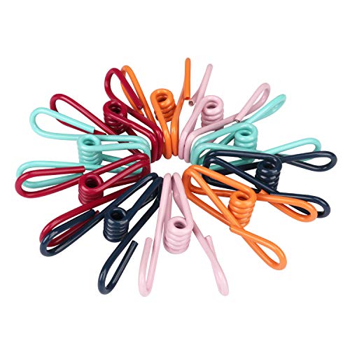 FASOTY Pack of 30 Multipurpose Clothesline Clips Utility Clips Steel Wire Clips Bag Clips Mix Colors - Thumbnail 3