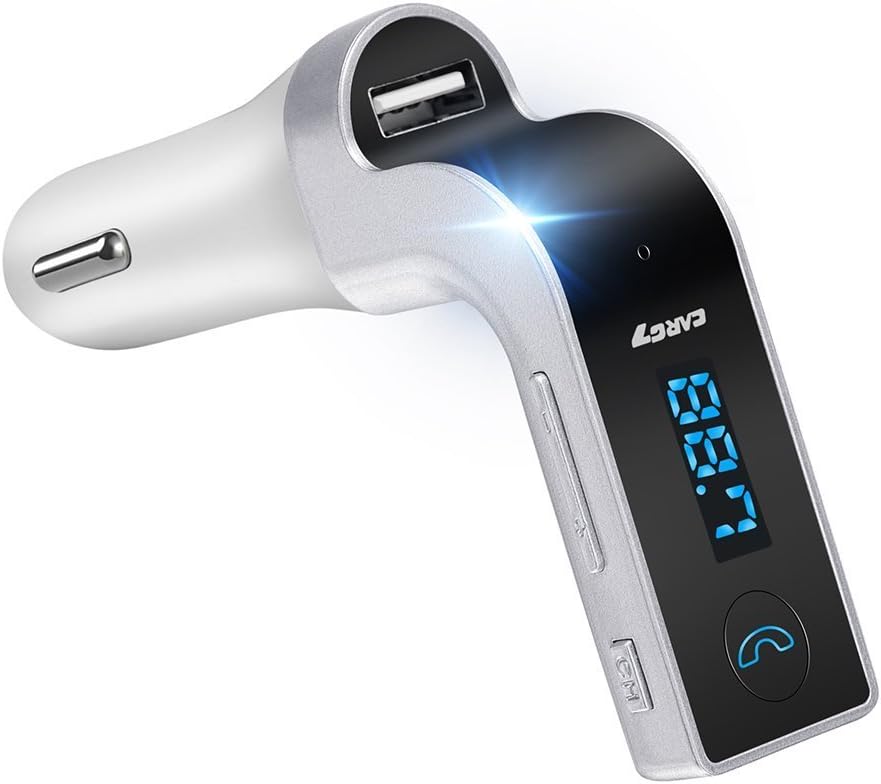 Bluetooth FM Transmitter, BAITENG Bluetooth mp3 player Wireless USB 5V 2.1A Car Charger Radio Adapter Audio Receiver Hands-free Car Kit with LCD Display, 3.5mm Audio Port,TF Card For iPhone,iPad,Tablet PC, MP3 Players, Other Smart Phones & Audio Devices Grey