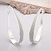 NYKKOLA 925 Sterling Silver Post Hoop Earrings for Women Girls Hypoallergenic Chunky Open Big Huggie Hoop Elegant Jewelry Fashion Oval Chunky Silver Hoop Earrings for Birthday/Christmas Gifts