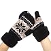 Binmer(TM)Women Winter Snow Warm Ladies Knitted Knitting Gloves Mittens (Black)