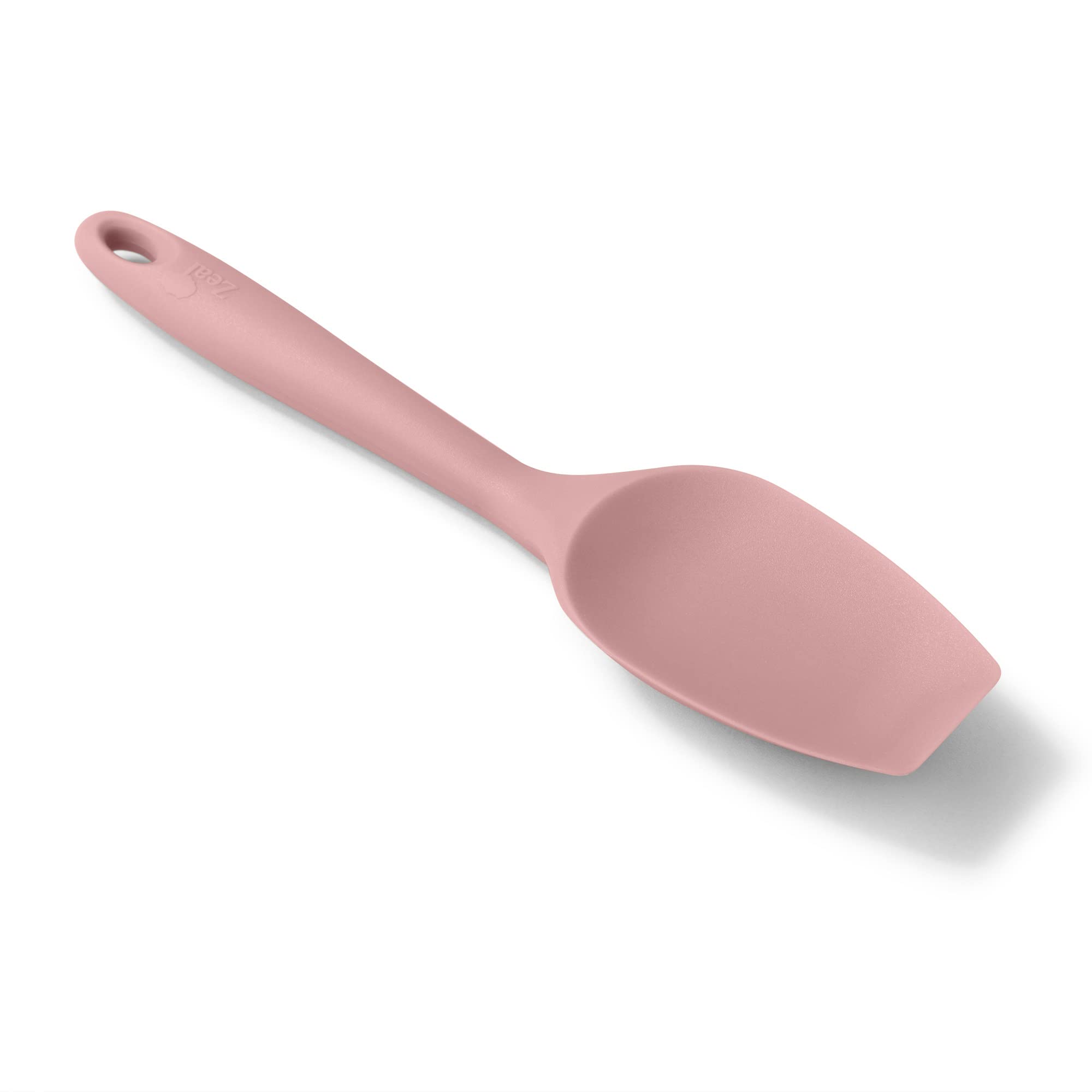 Zeal J220P Silicone Non-Stick Flat Ended, Flexible Spatula Spoon - Rose Pink