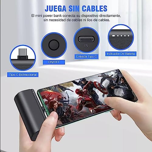 DUPWAY Mini Power Bank 5000 mah, 20W Carga Rápida Batería Portátil Externa Cargador Portátil Bancos de Energía Portátiles Pila Cargador Compatible para iPhone, Samsung, Xiaomi(1PC-Tipo C)