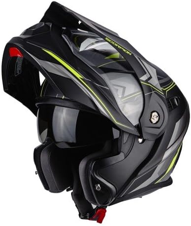 Scorpion ADX 1 ANIMA Matt Motorcycle Helmet, Black/Yellow, Size L