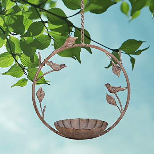 Tenforie Bird Feeder Hanging Tray, Seed Tray for Bird Feeders/Bird Bath, Attractive & Long Lasting, Outdoor Garden Backyard Decorative Great for Attracting Pet Hummingbird Feeder