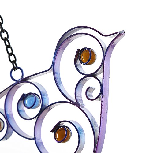 CEDAR HOME Wind chime Unique Outdoor Indoor Hanging Mobile Bell WindChime for Garden Lawn Yard Patio Waterproof Metal Glass Home Decor, 8.75" W x 1.5" D x 20" H, Song Bird - Thumbnail 7
