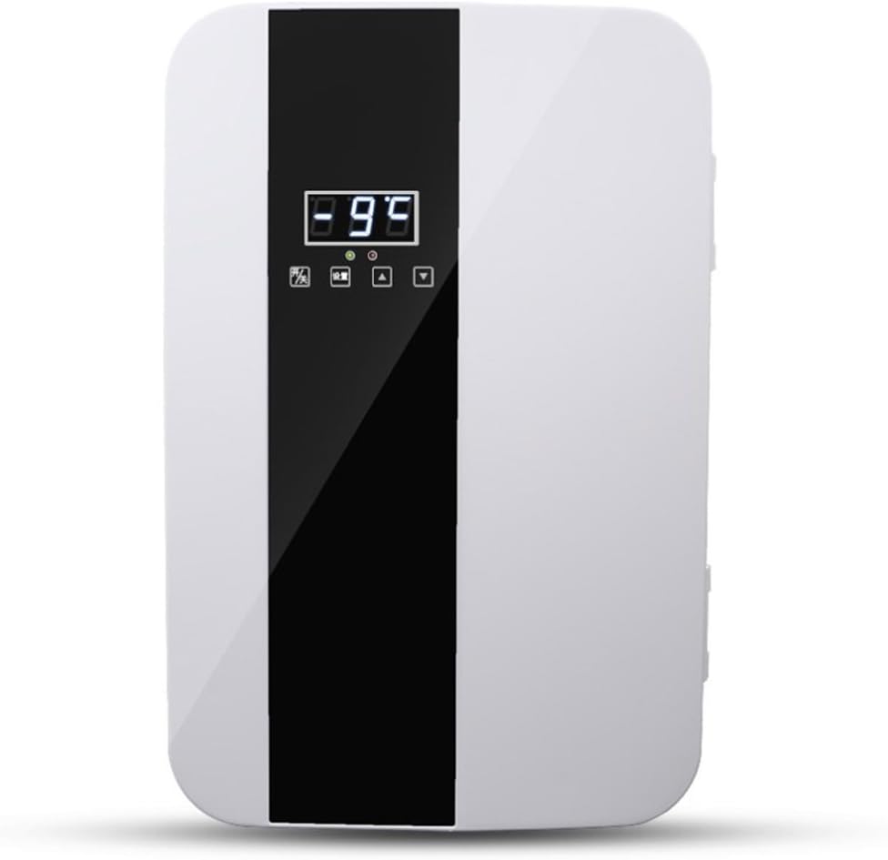 QIHANGCHEPIN Portable Car Refrigerator 22L 12V DC 220V AC Dual Core Refrigeration Heating Mini Compact Car Dual Purpose Refrigerator 34 29 45cm (Color Silver) (Color : Black and white)