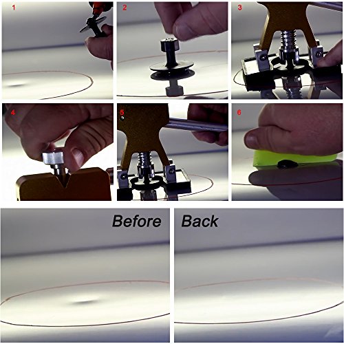 Dent Puller Tools,Gliston Auto Body Dent Repair Kits Paintless Dent Removal Tools - Dent Lifter - Glue Sticks- Glue Gun -Pro Glue Tabs -Mini T bar for Car Auto Body Repair Tool Dent Puller - Thumbnail 4