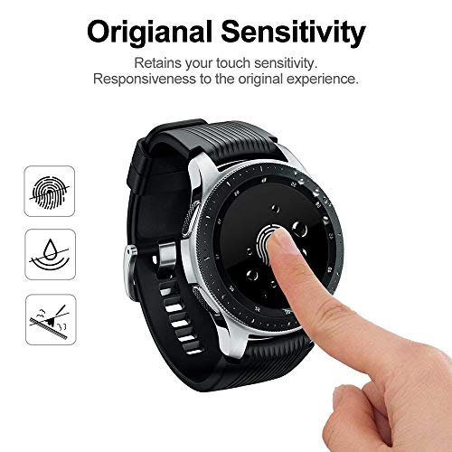 (4 Pack) Galaxy Watch 46mm HD Screen Protector, Protective Film [3D Curved] [Case Friendly] [Anti-Scratch] 9H Hardness Tempered Glass Screen Protector,for Samsung Galaxy Watch 46mm - Thumbnail 4