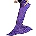 Kpblis Knitted Mermaid Tail 71-Inch–by–35-Inch Blanket Purple