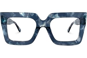 Zeelool Stylish Thick Oversized Square Blue Light Blocking Glasses for Women 100% UV400 Protection Brandon VFP0306