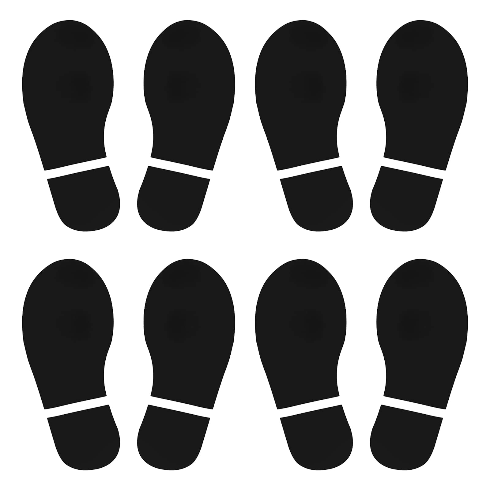 PATIKIL 10x3.7" Footprint Sticker, 4 Pairs PVC Shoes Floor Decal Sign for Class Decor Stair Guide, Black