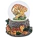 Yellow Tiger and Cub 100MM Music Water Globe Plays Tune Born Free