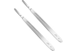 JINGHANGER 2pcs Scalpel Handle #4, Premium Quality, Stainless Steel Scalpel Knife Handle, Lightweight and Durable, Fits Surgical Blades No. 20, 21, 22, 23, 24,25 for Laboratory Hospital Home Use